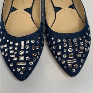 SALE🔥Adrienne Vittadini Denim & Rhinestones Flats